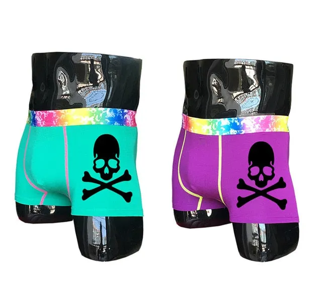 (2 piece/set) Skull Design Men's Colorful Underpants