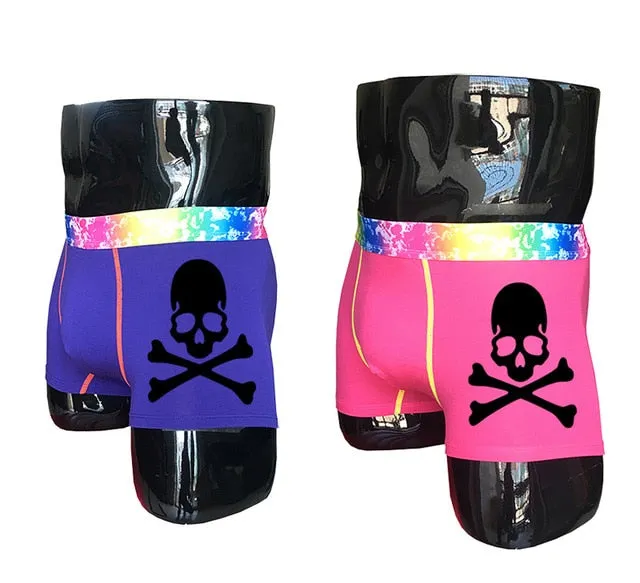 (2 piece/set) Skull Design Men's Colorful Underpants