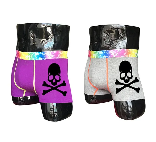 (2 piece/set) Skull Design Men's Colorful Underpants