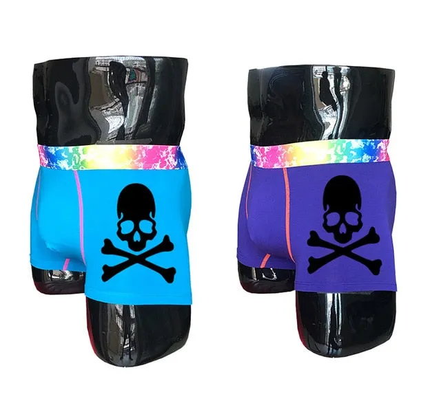 (2 piece/set) Skull Design Men's Colorful Underpants