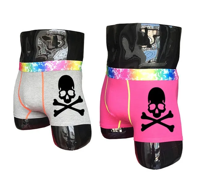 (2 piece/set) Skull Design Men's Colorful Underpants