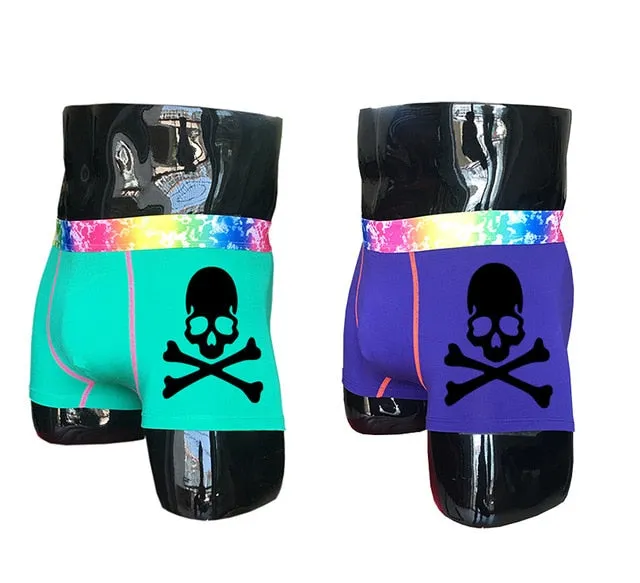 (2 piece/set) Skull Design Men's Colorful Underpants
