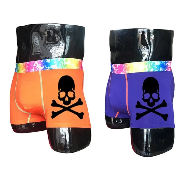 (2 piece/set) Skull Design Men's Colorful Underpants