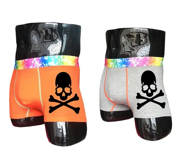 (2 piece/set) Skull Design Men's Colorful Underpants