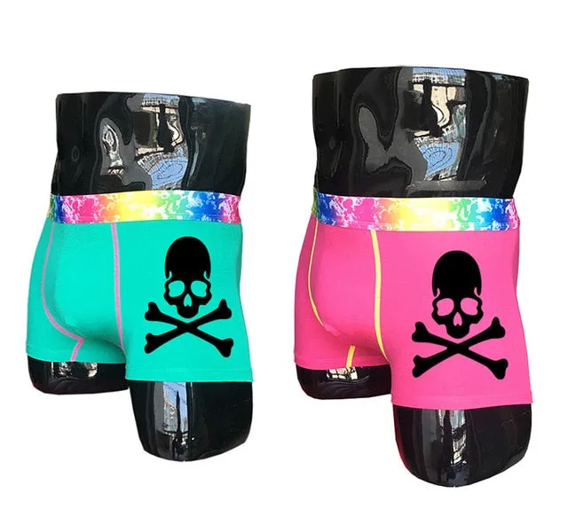 (2 piece/set) Skull Design Men's Colorful Underpants