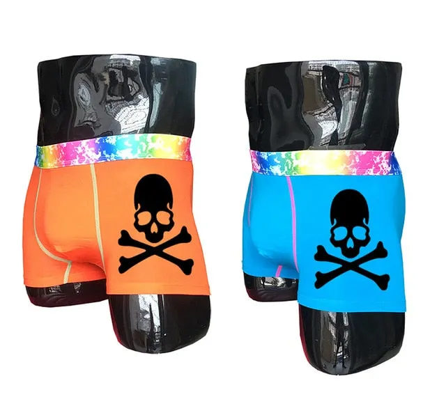 (2 piece/set) Skull Design Men's Colorful Underpants