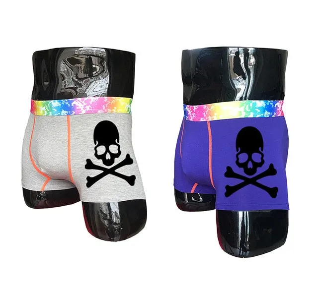 (2 piece/set) Skull Design Men's Colorful Underpants