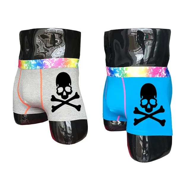 (2 piece/set) Skull Design Men's Colorful Underpants