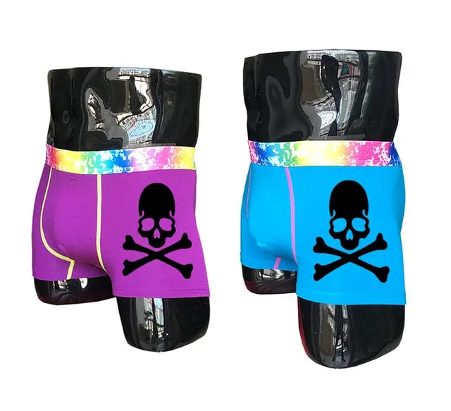 (2 piece/set) Skull Design Men's Colorful Underpants