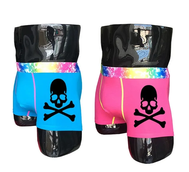 (2 piece/set) Skull Design Men's Colorful Underpants