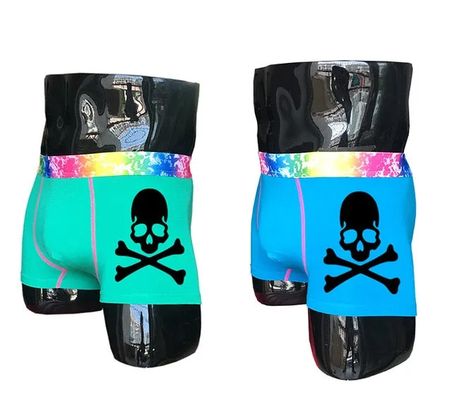 (2 piece/set) Skull Design Men's Colorful Underpants