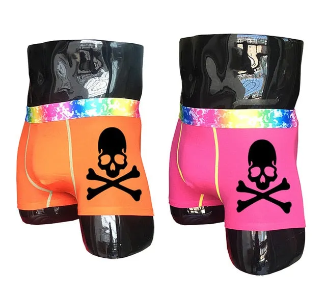 (2 piece/set) Skull Design Men's Colorful Underpants