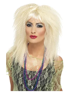 80s Trademark Crimp Wig, Blonde