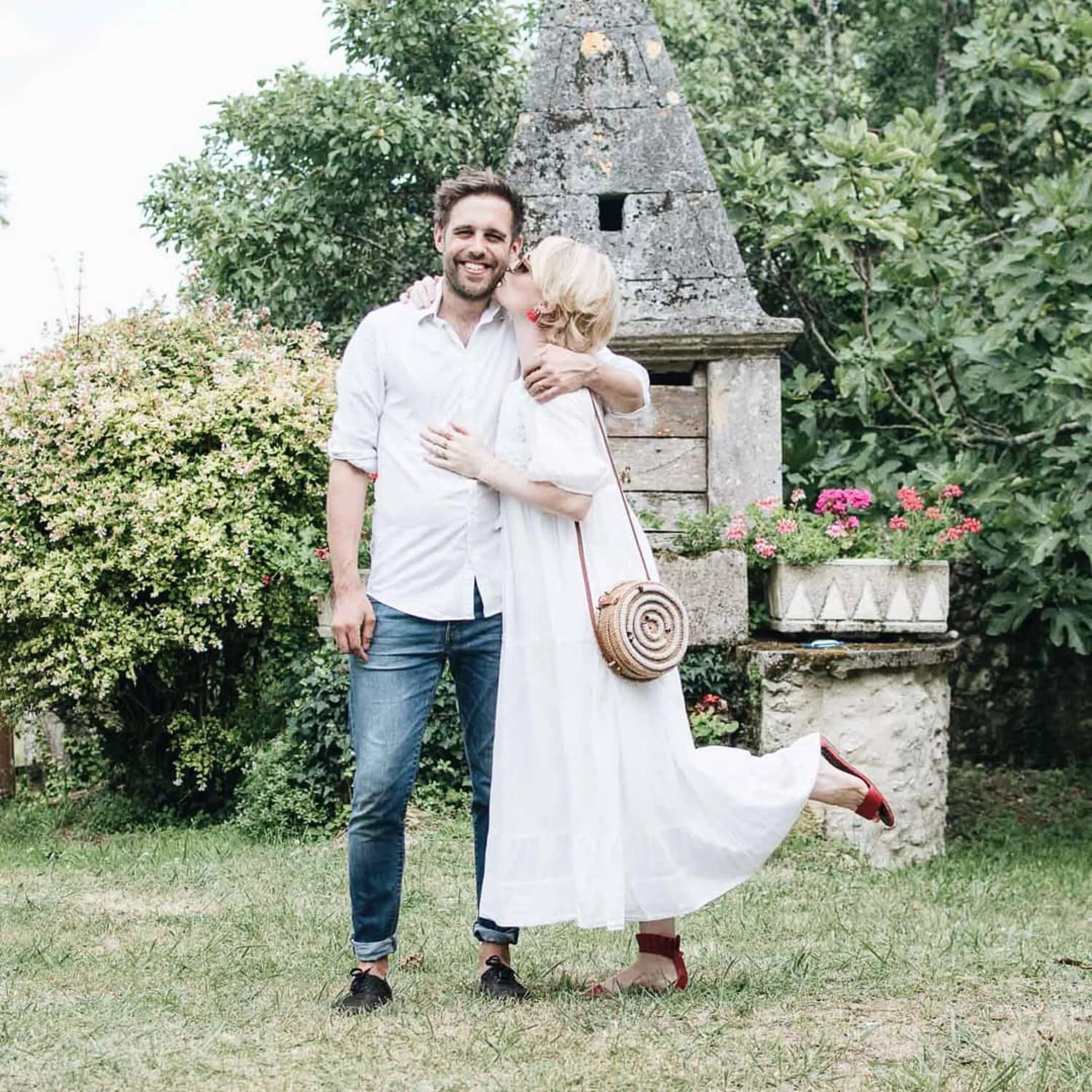 Chikankari-embroidered maxi dress in jasmine white
