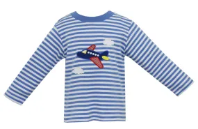 Claire & Charlie Applique Airplane Shirt