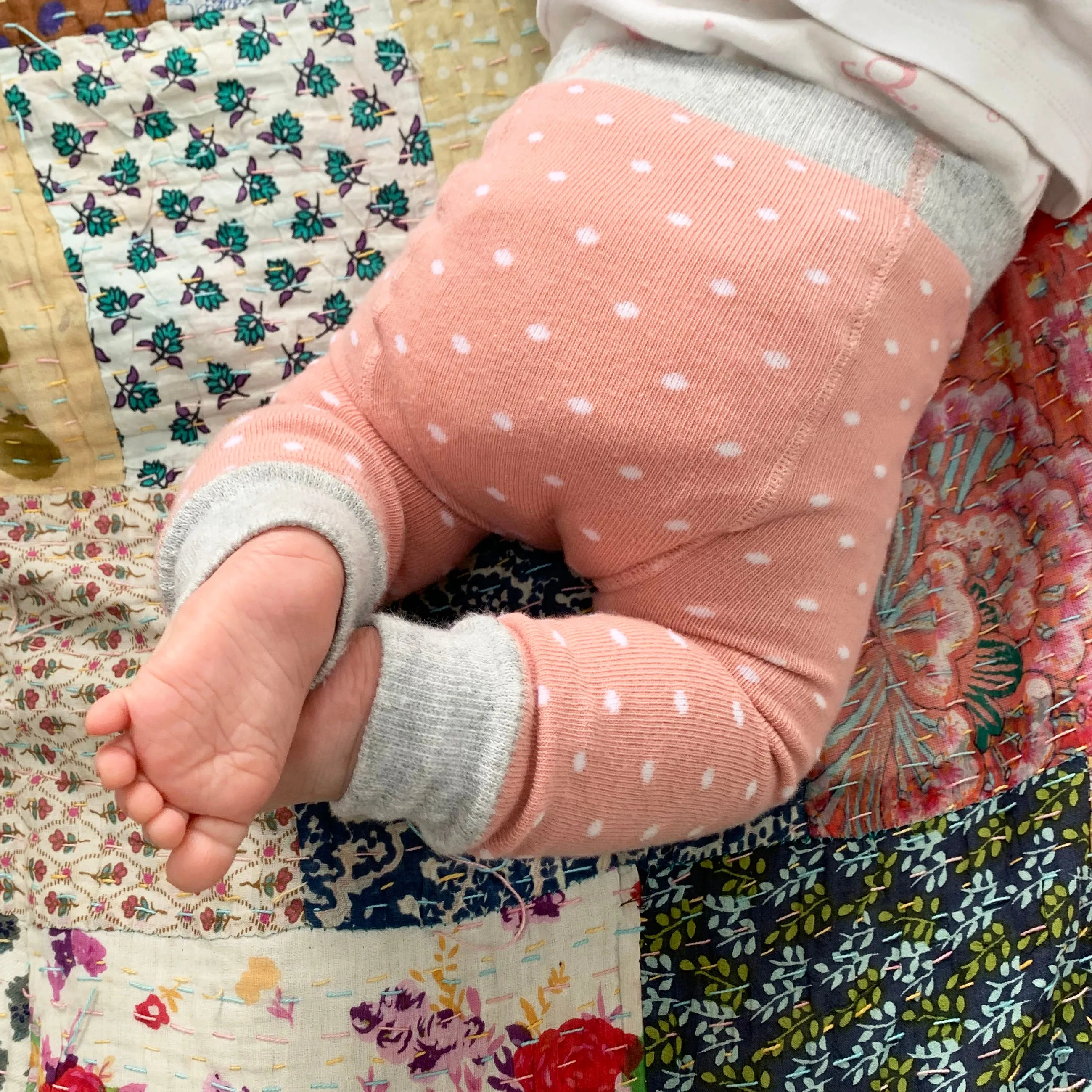 Cosy Leggings with non-Slip Knees -Pink Spot Footless tights