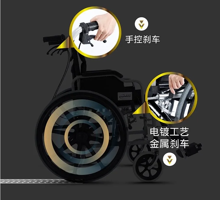 CRONY S01 Widened and load-bearing hand push folding wheelchair
