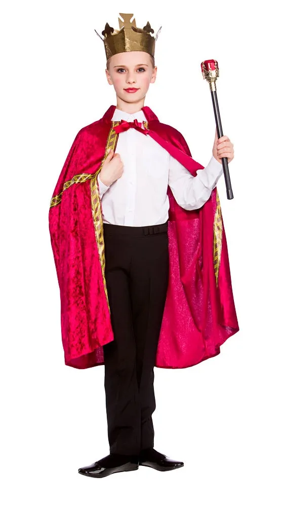Deluxe Burgundy King/Queens Royalty Robe & Crown Set