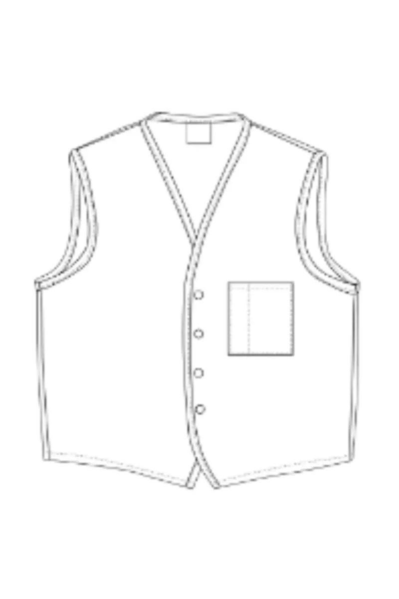 Khaki 4-Button Unisex Vest with 1 Pocket