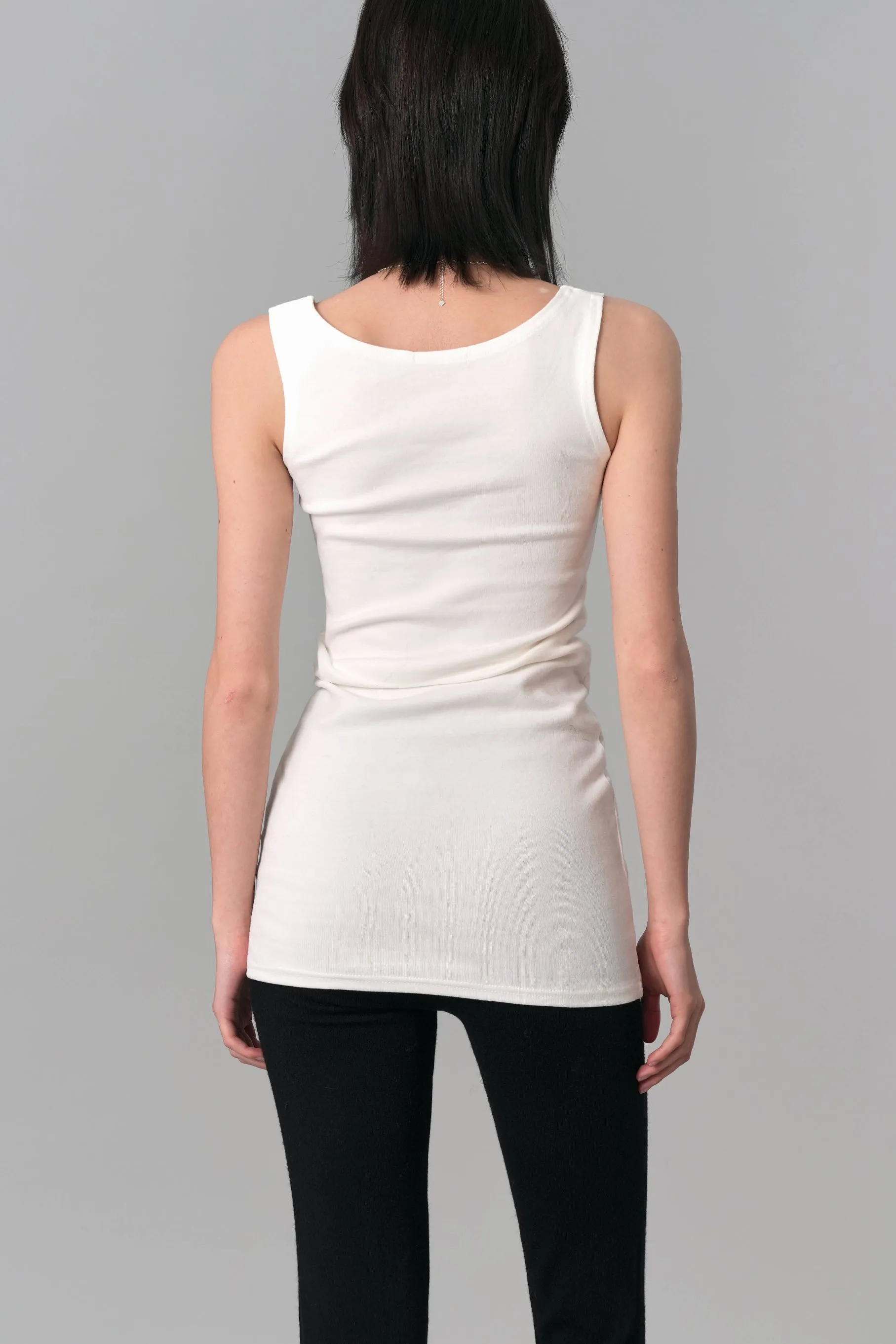 Long Scoop Neck Tank Top