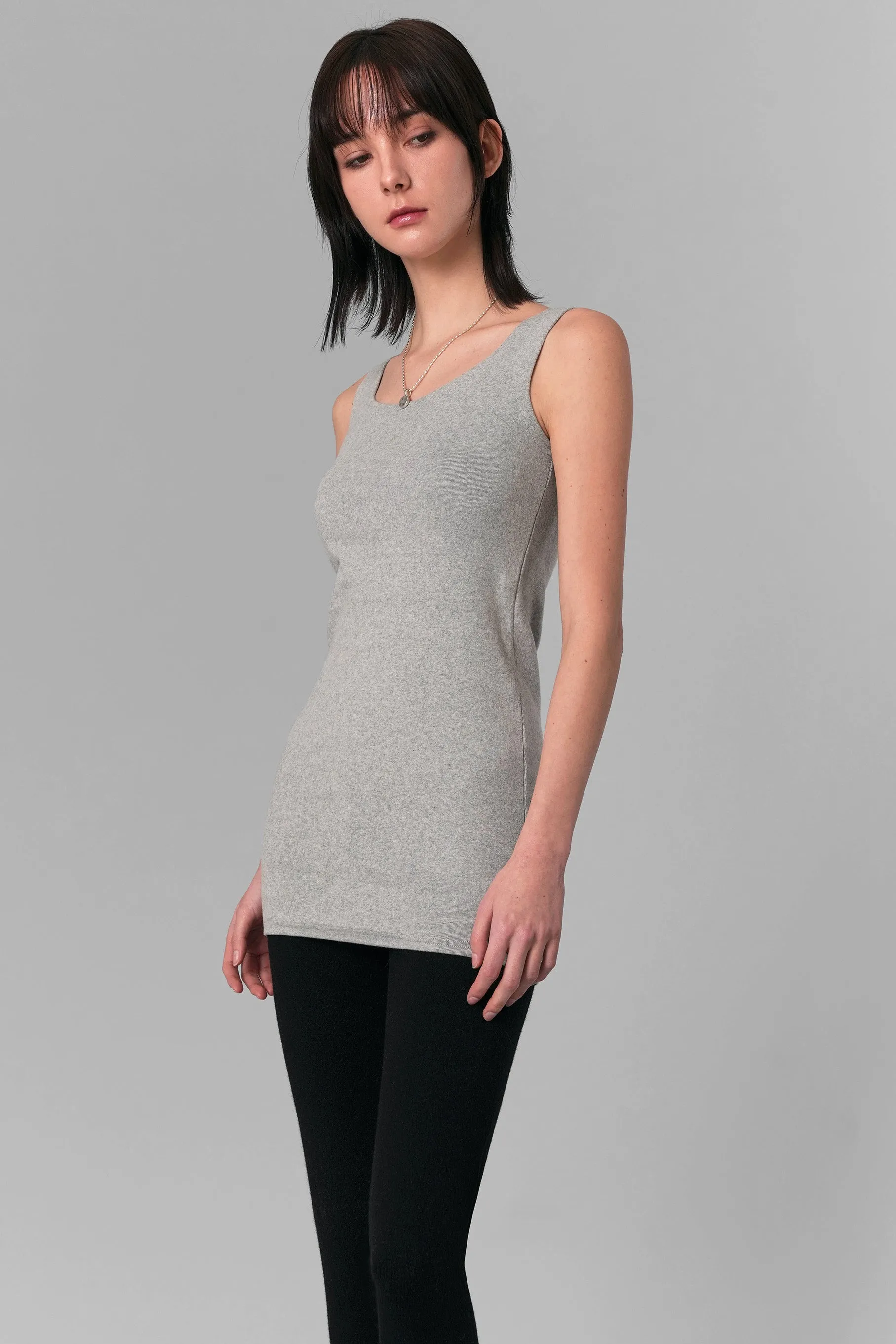 Long Scoop Neck Tank Top
