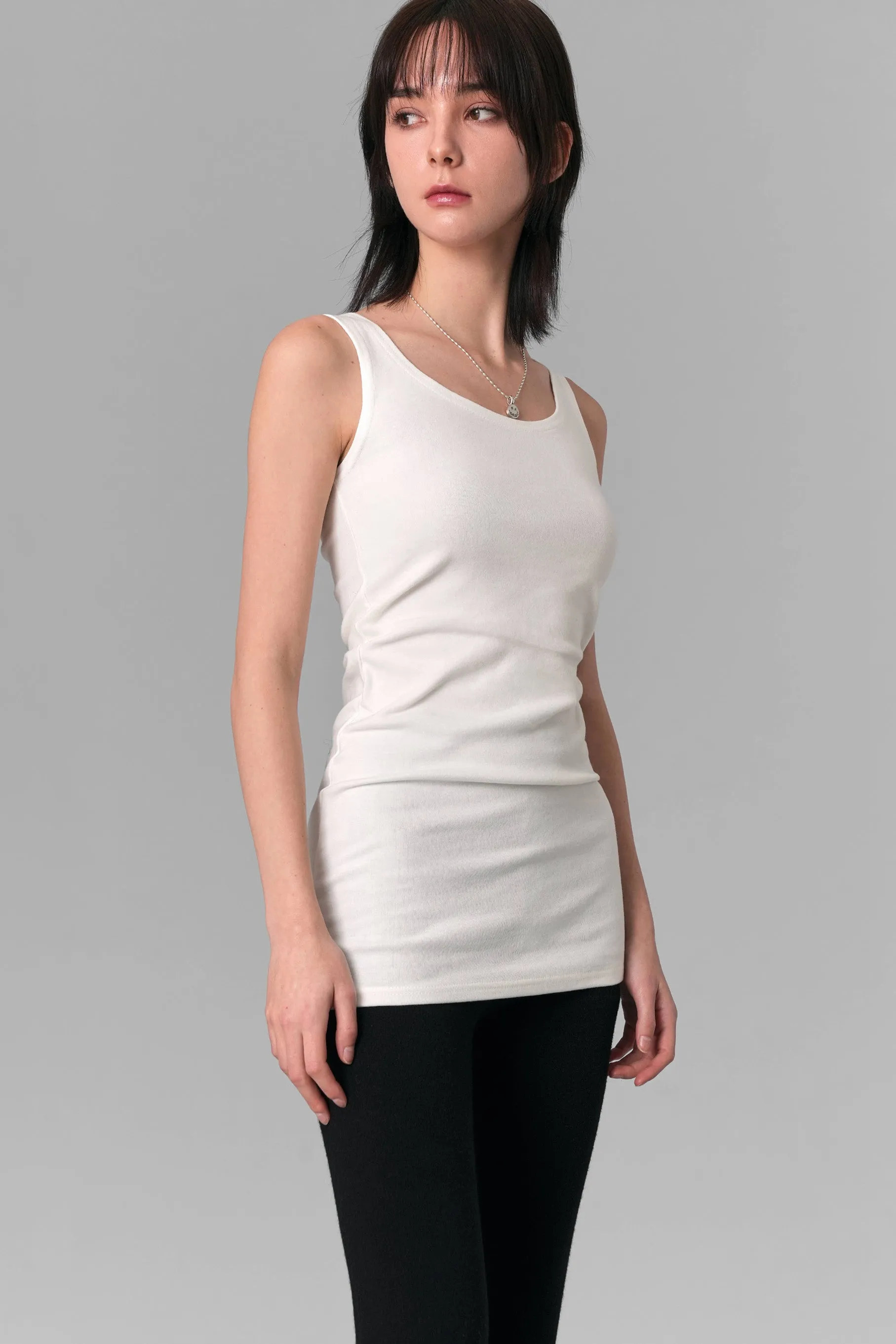 Long Scoop Neck Tank Top