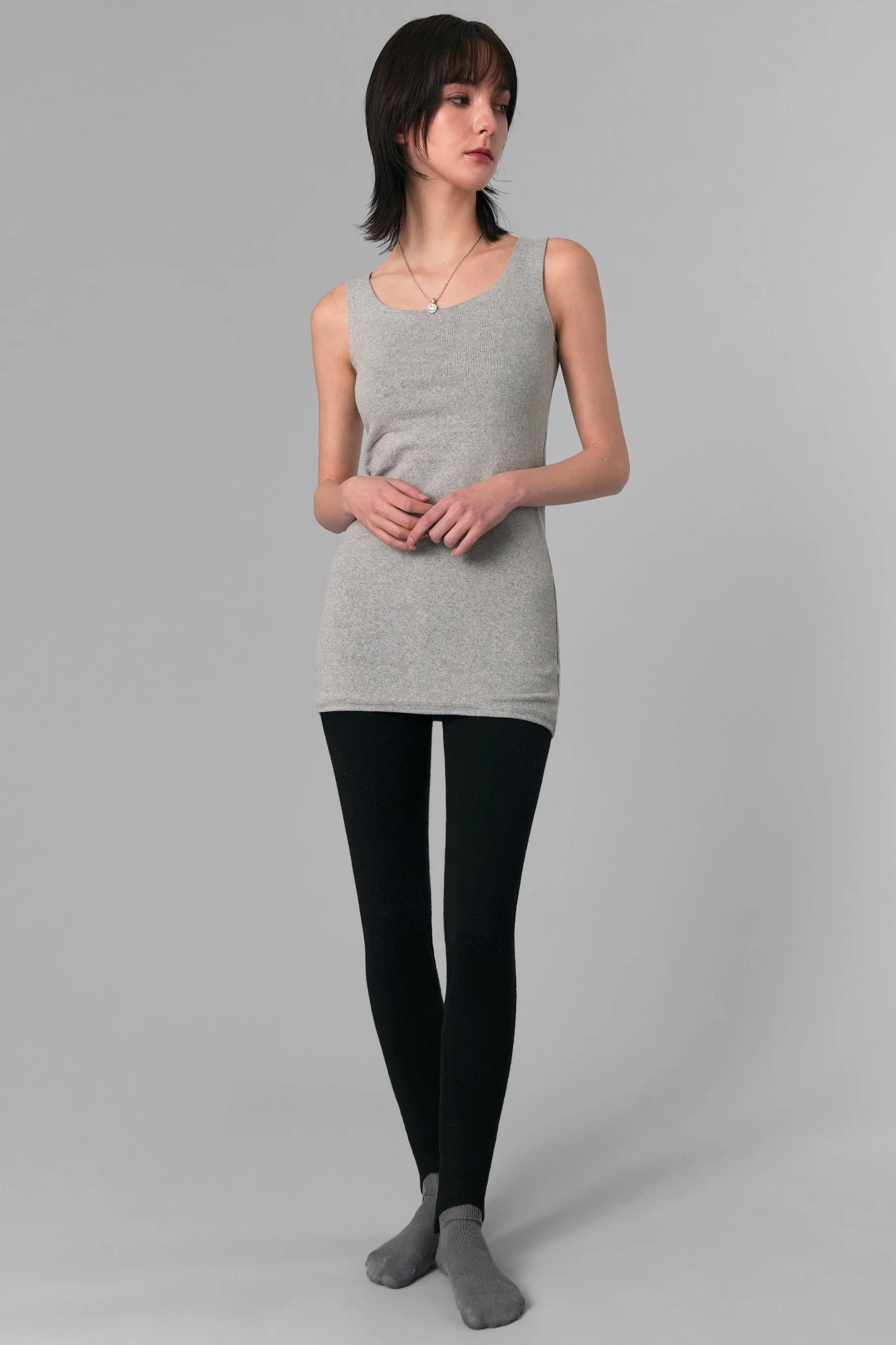 Long Scoop Neck Tank Top