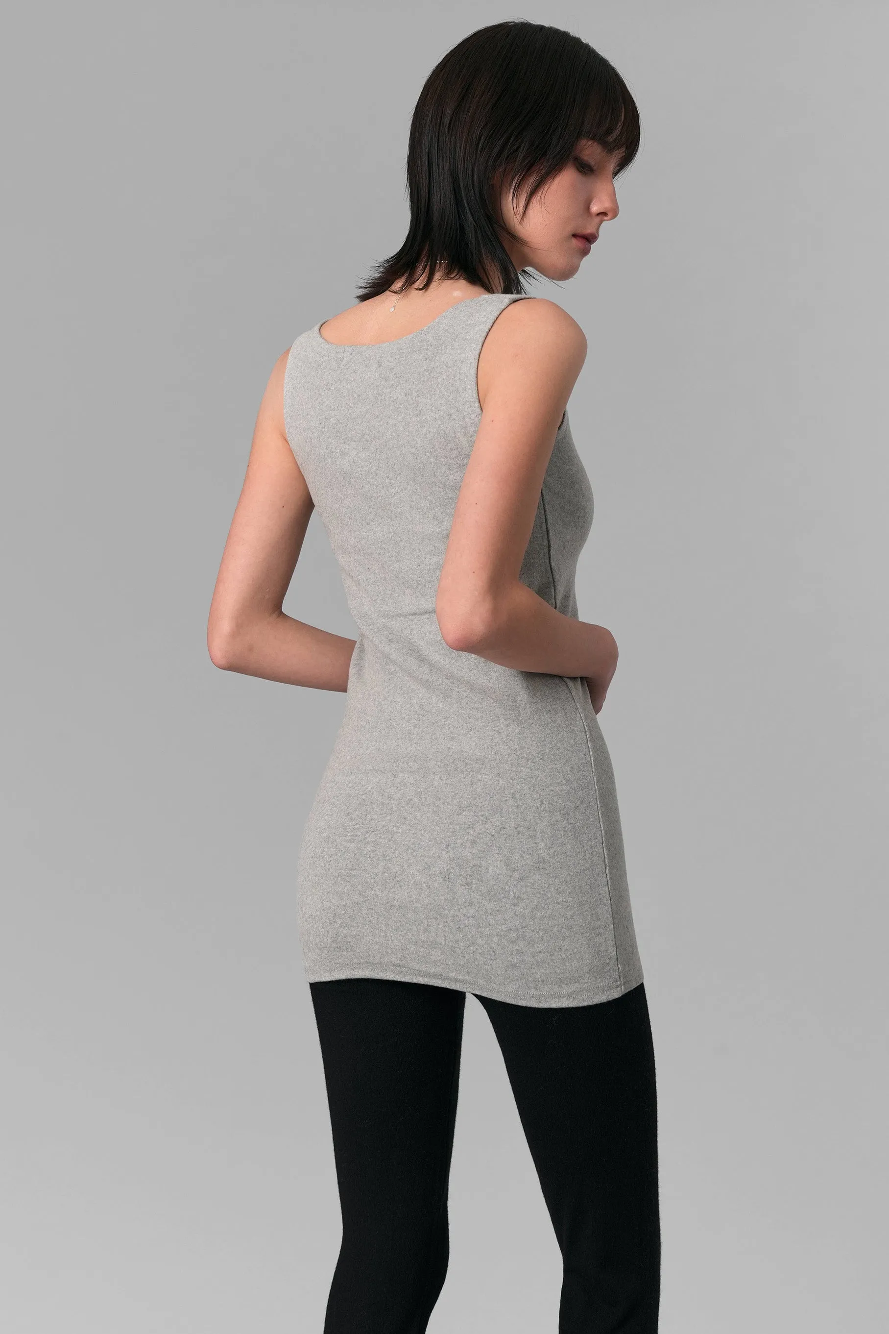 Long Scoop Neck Tank Top