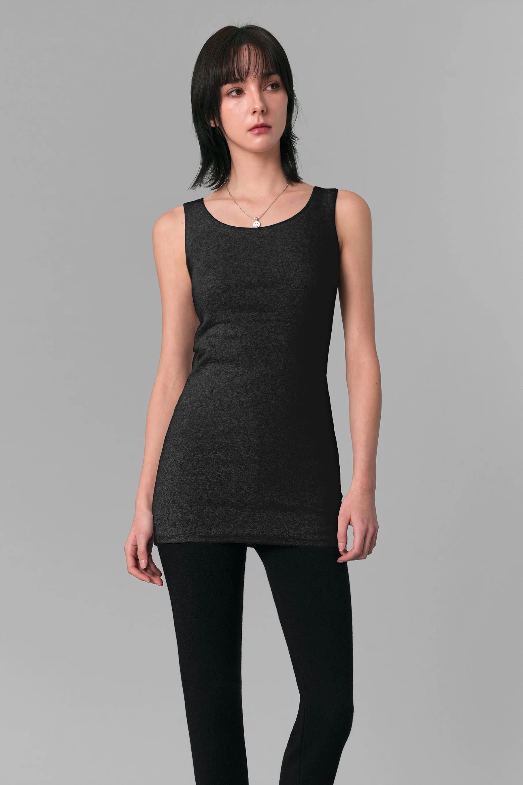Long Scoop Neck Tank Top