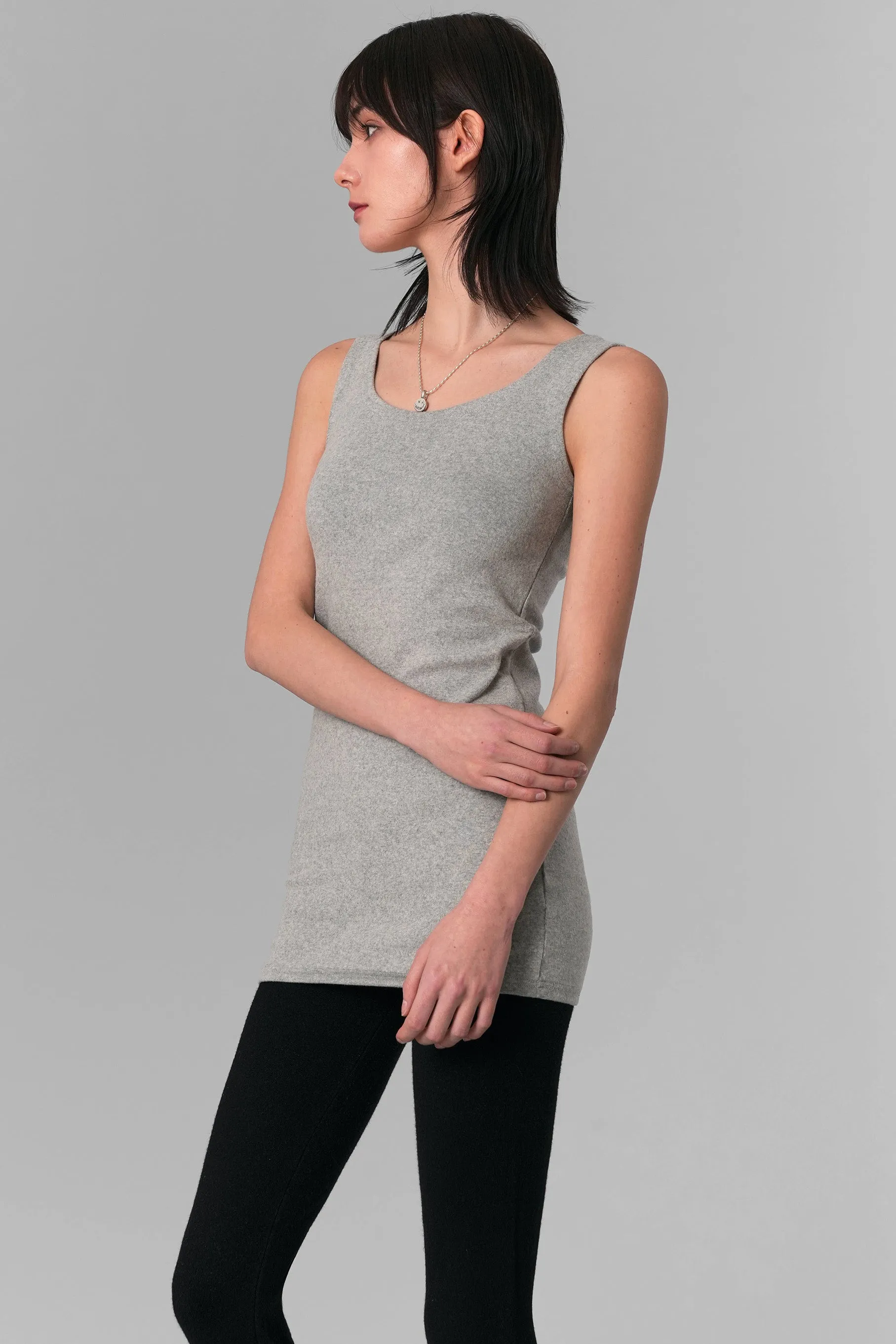 Long Scoop Neck Tank Top
