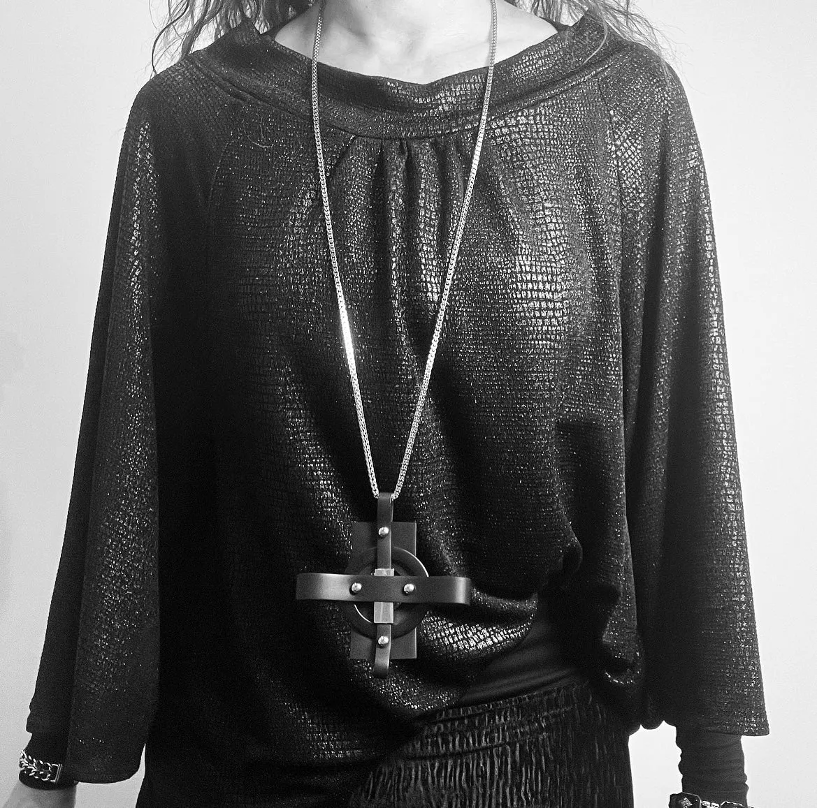 Loretta Top - Faux snakeskin with sparkle