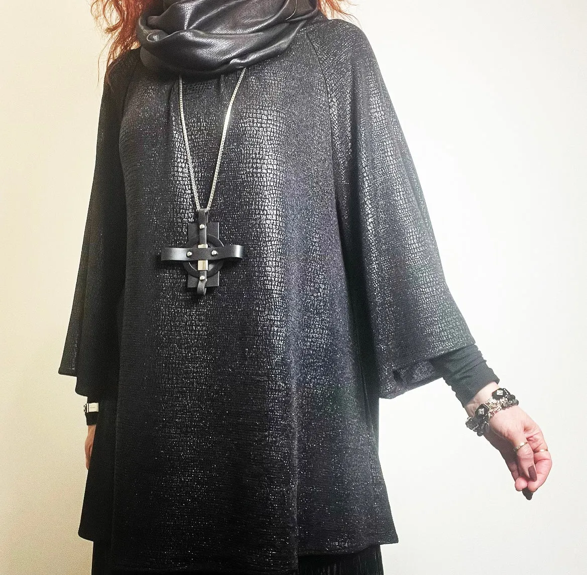 Loretta Top - Faux snakeskin with sparkle