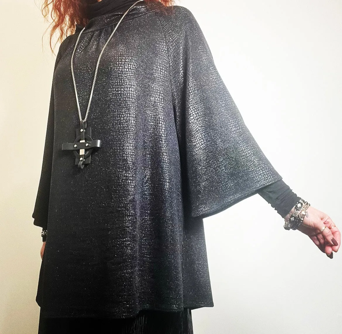 Loretta Top - Faux snakeskin with sparkle