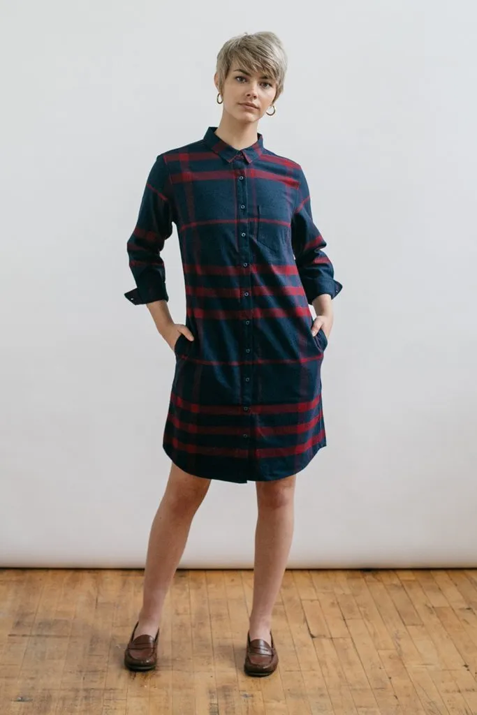 Margot Navy-Red Plaid