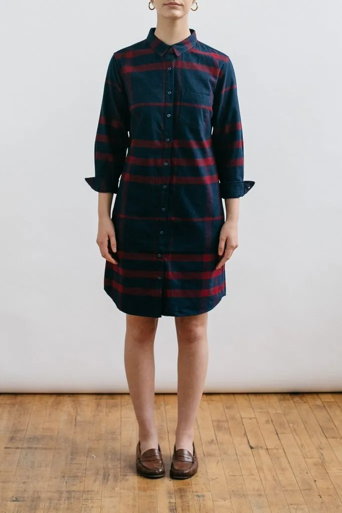 Margot Navy-Red Plaid