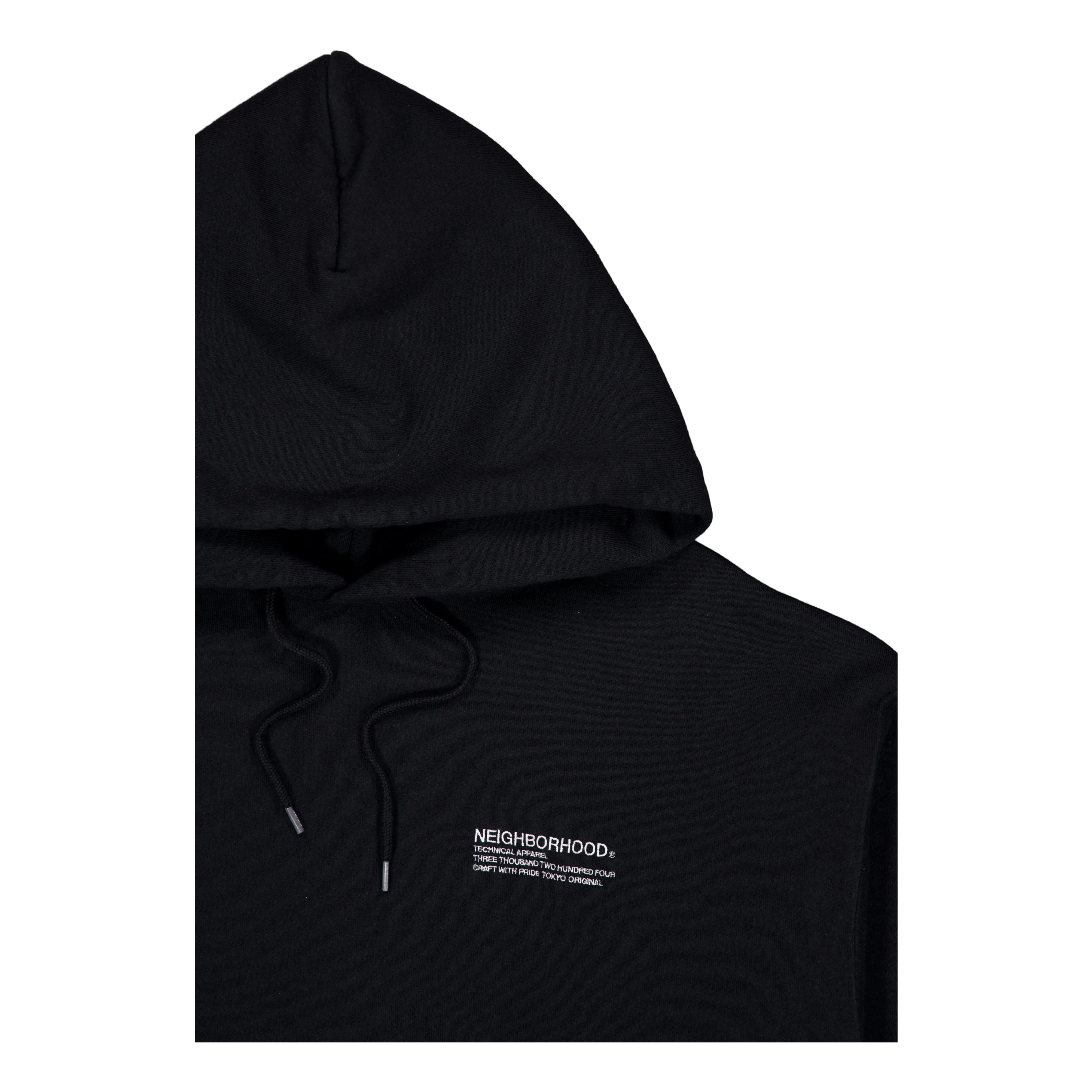 Plain Sweat Parka Ls Black