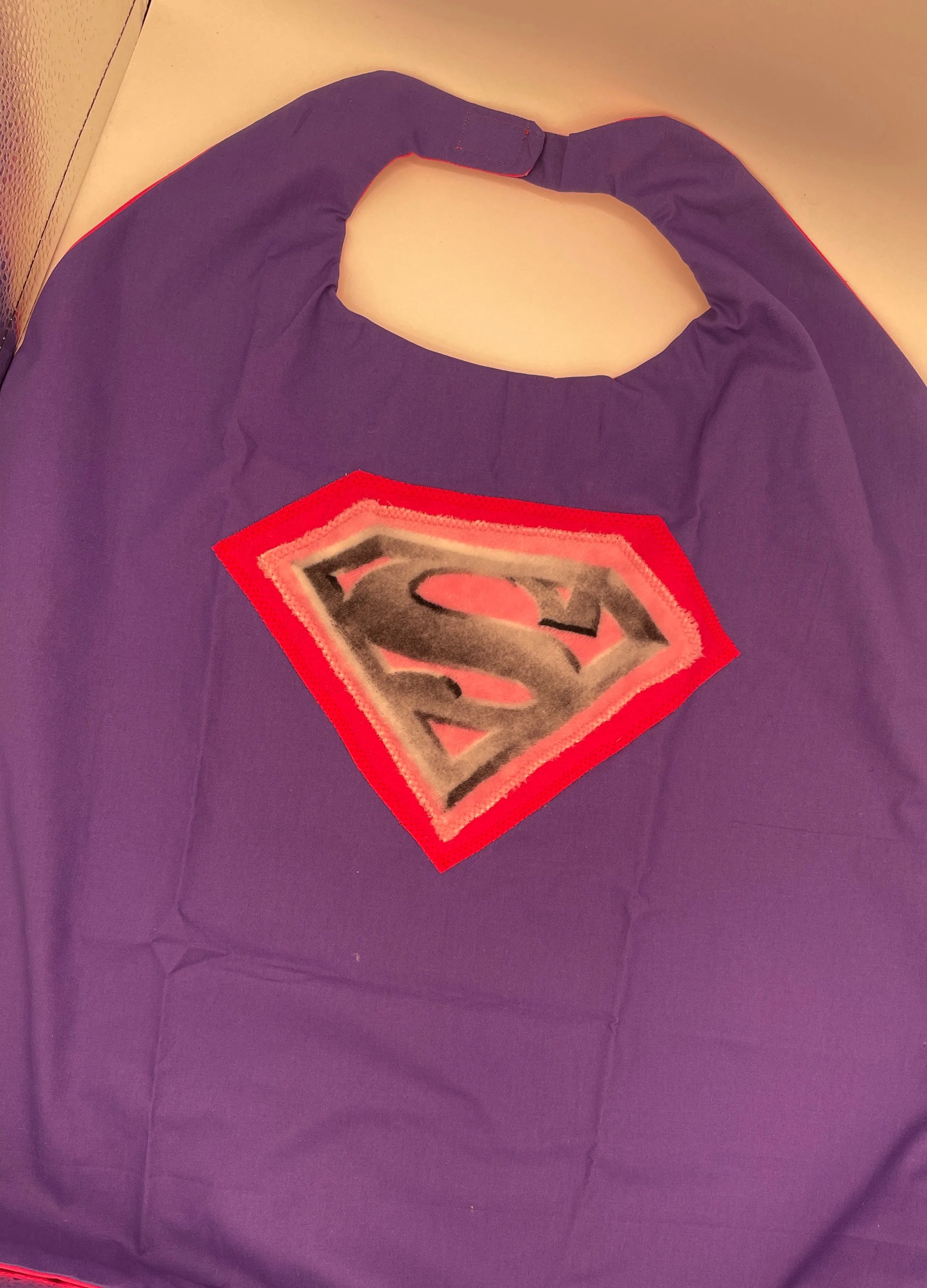 Purple Superhero Cape Reversible (Superman/Crown)