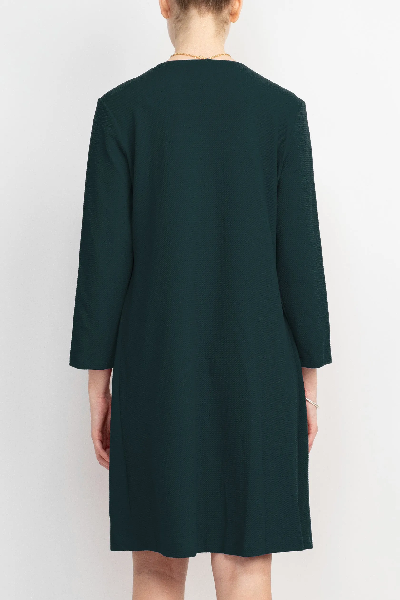 Sandra Darren Scoop Neck Sleeveless Short Dress With 3/4 Sleeves Attached Jacket