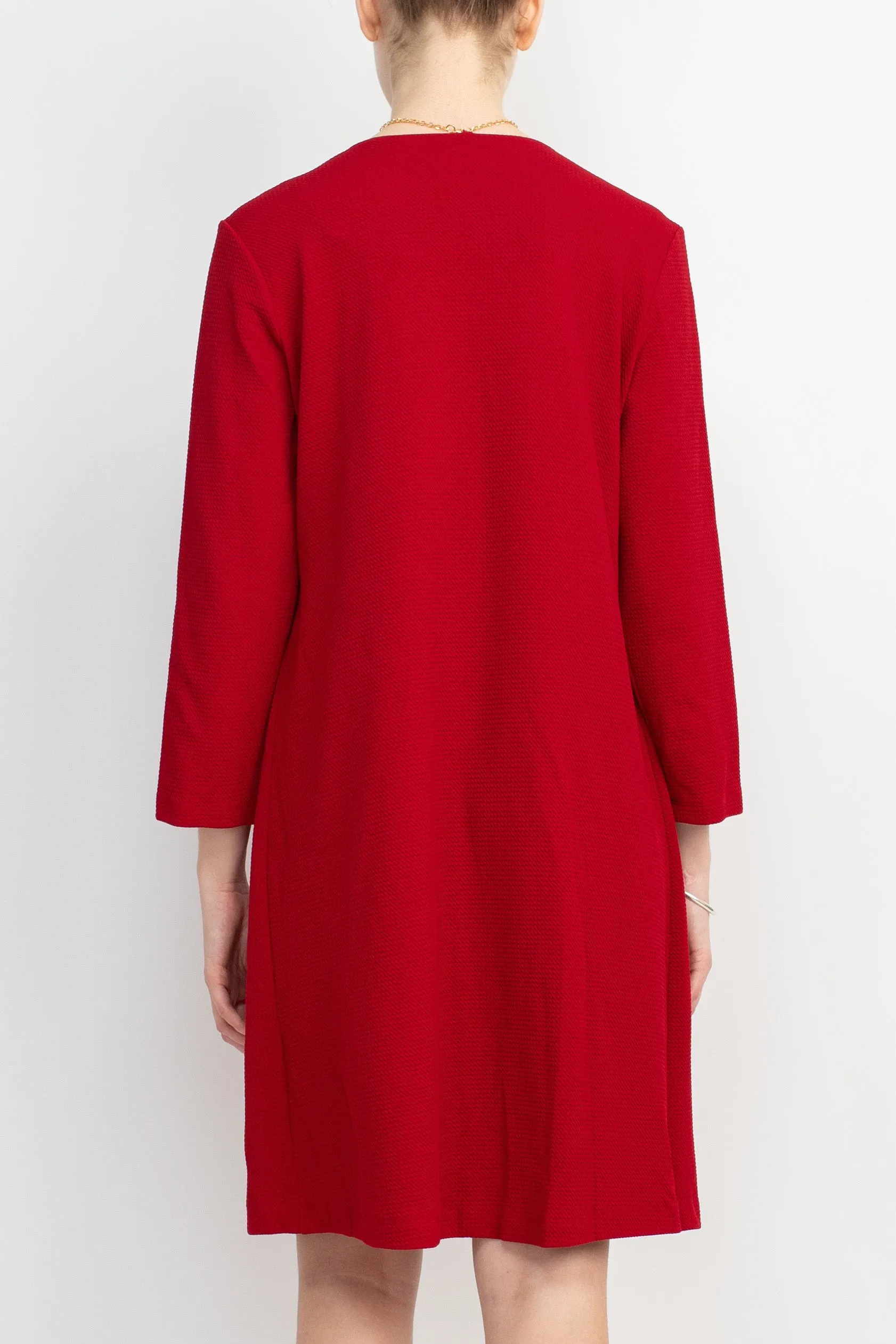 Sandra Darren Scoop Neck Sleeveless Short Dress With 3/4 Sleeves Attached Jacket