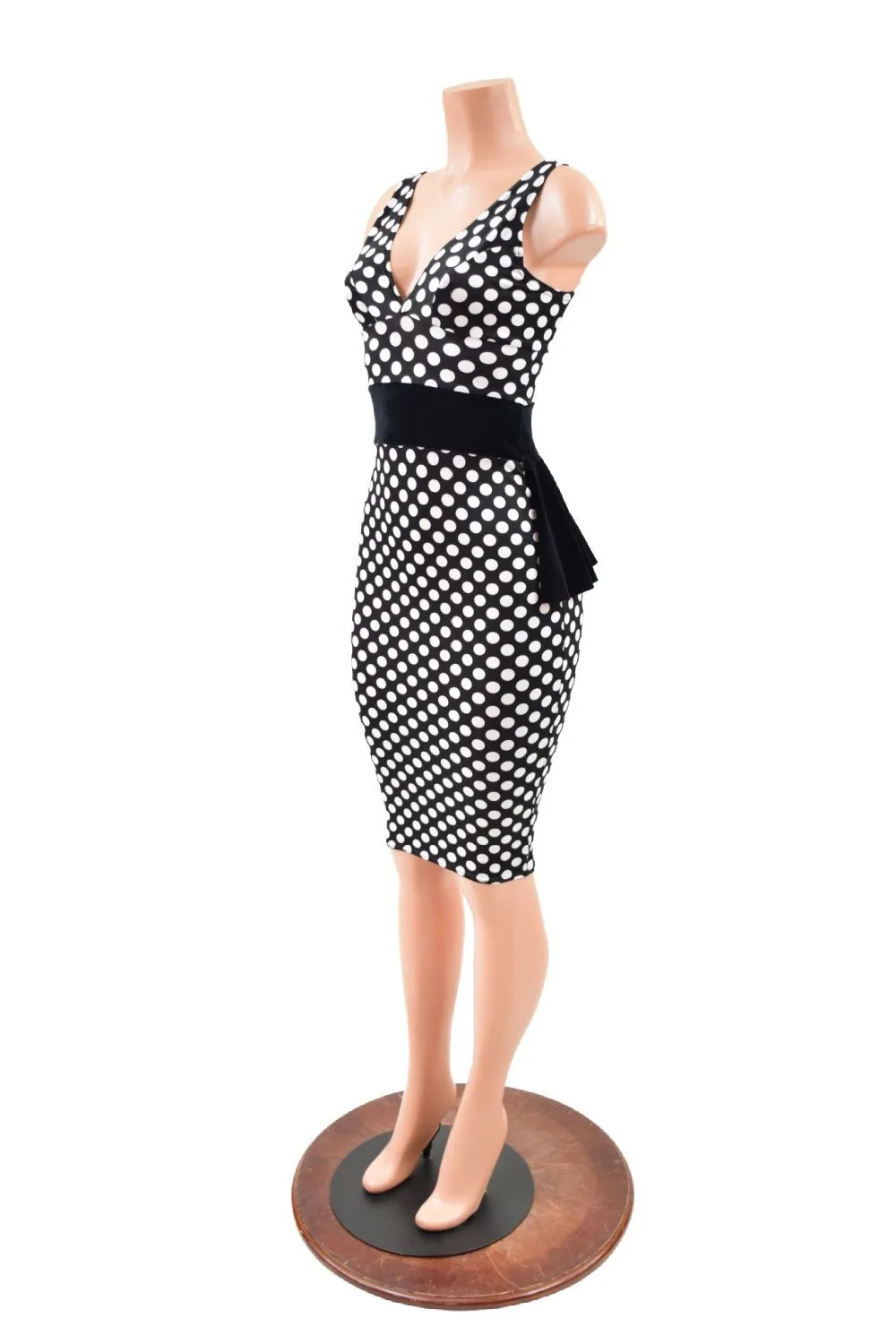 Starlette Neckline Wiggle Dress with Ruffle Rump