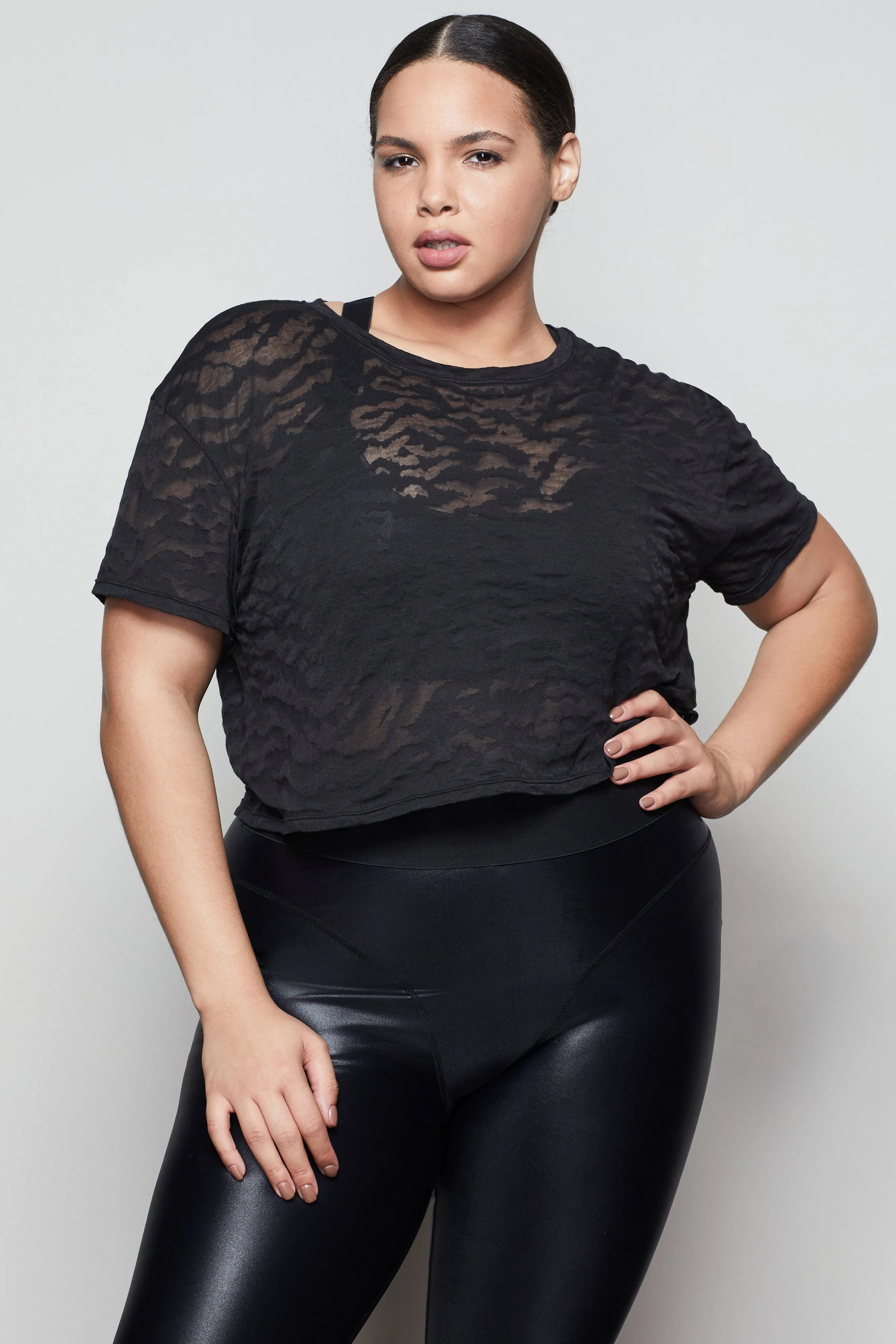 ZEBRA BURNOUT TEE | BLACK001